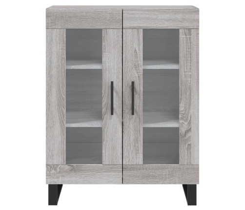 Aparador alto madera contrachapada gris sonoma 69,5x34x180 cm