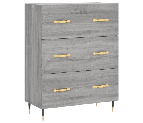 Aparador alto madera contrachapada gris sonoma 69,5x34x180 cm