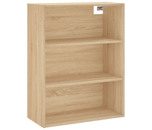 Aparador alto madera contrachapada color roble 69,5x34x180 cm