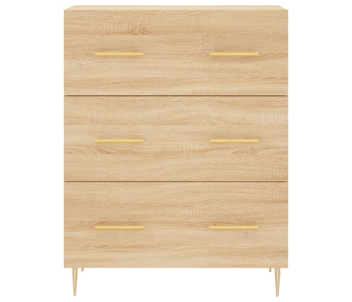 Aparador alto madera contrachapada color roble 69,5x34x180 cm