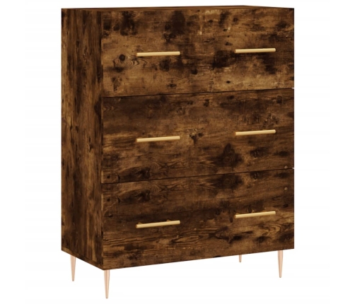 Aparador alto madera contrachapada roble ahumado 69,5x34x180 cm