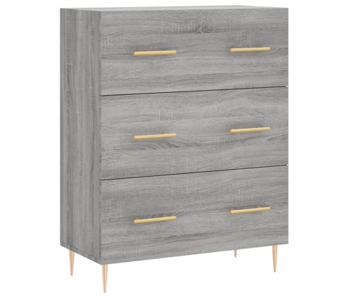 Aparador alto madera contrachapada gris sonoma 69,5x34x180 cm