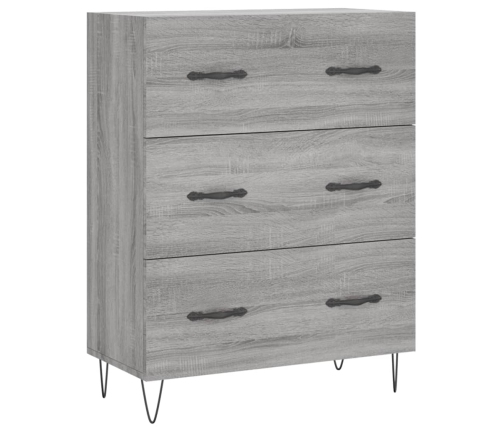 Aparador alto madera contrachapada gris sonoma 69,5x34x180 cm