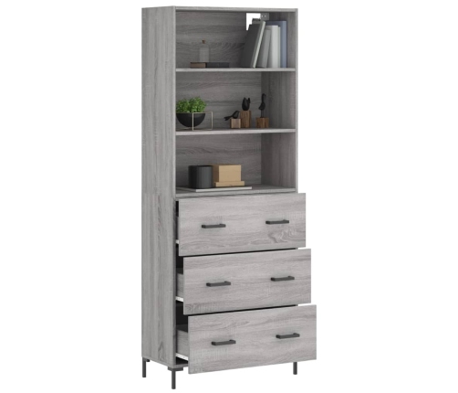 Aparador alto madera contrachapada gris sonoma 69,5x34x180 cm