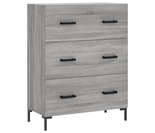 Aparador alto madera contrachapada gris sonoma 69,5x34x180 cm