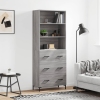 Aparador alto madera contrachapada gris sonoma 69,5x34x180 cm