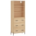 Aparador alto madera contrachapada color roble 69,5x34x180 cm