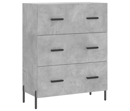 Aparador alto madera contrachapada gris hormigón 69,5x34x180 cm