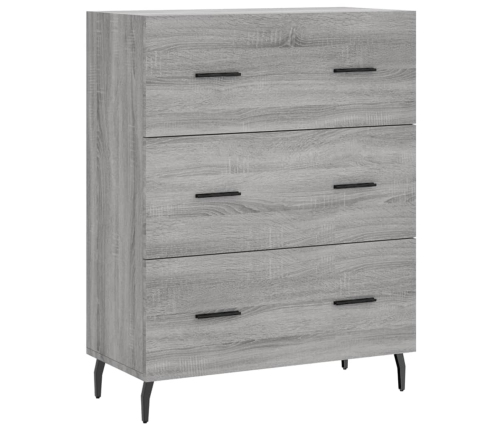 Aparador alto madera contrachapada gris sonoma 69,5x34x180 cm