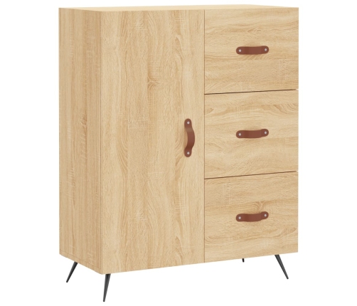 Aparador alto madera contrachapada color roble 69,5x34x180 cm