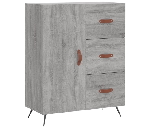 Aparador alto madera contrachapada gris sonoma 69,5x34x180 cm