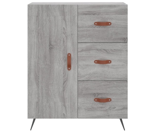 Aparador alto madera contrachapada gris sonoma 69,5x34x180 cm