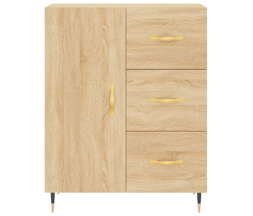 Aparador alto madera contrachapada color roble 69,5x34x180 cm