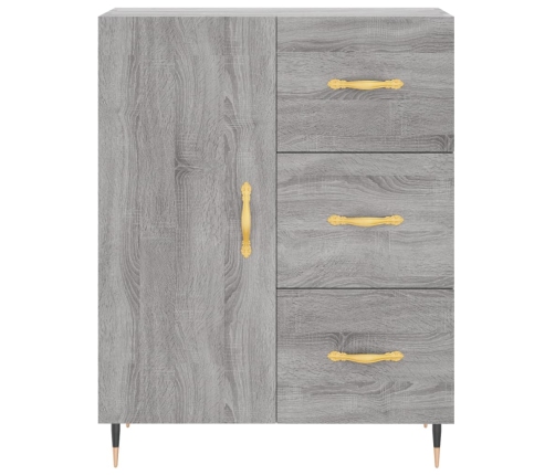 Aparador alto madera contrachapada gris sonoma 69,5x34x180 cm