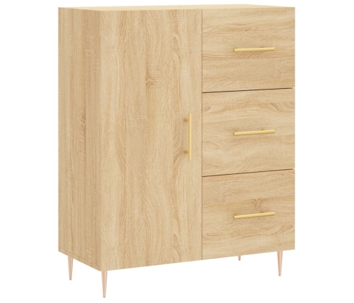 Aparador alto madera contrachapada color roble 69,5x34x180 cm