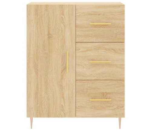 Aparador alto madera contrachapada color roble 69,5x34x180 cm