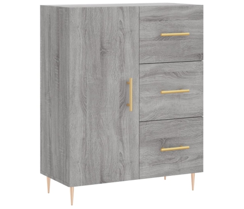 Aparador alto madera contrachapada gris sonoma 69,5x34x180 cm