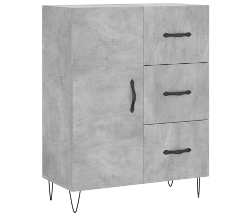 Aparador alto madera contrachapada gris hormigón 69,5x34x180 cm