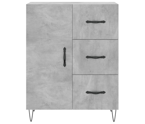 Aparador alto madera contrachapada gris hormigón 69,5x34x180 cm