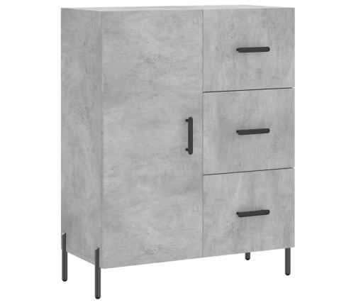 Aparador alto madera contrachapada gris hormigón 69,5x34x180 cm