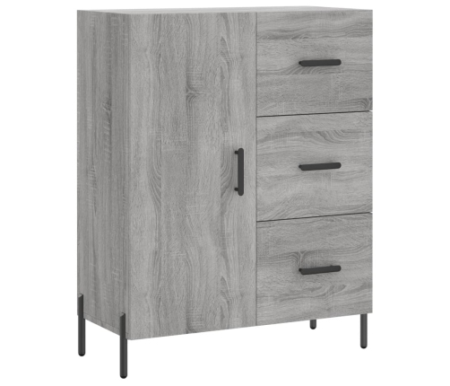 Aparador alto madera contrachapada gris sonoma 69,5x34x180 cm