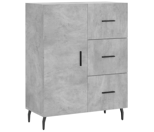 Aparador alto madera contrachapada gris hormigón 69,5x34x180 cm