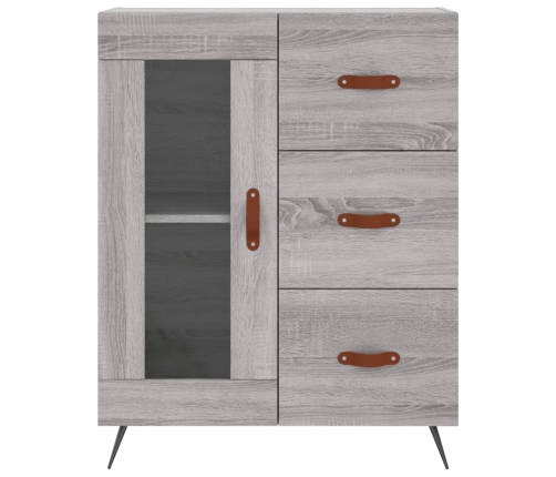 Aparador alto madera contrachapada gris sonoma 69,5x34x180 cm