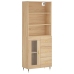 Aparador alto madera contrachapada color roble 69,5x34x180 cm