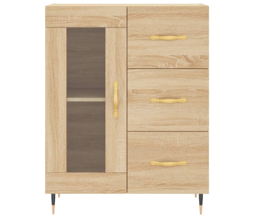 Aparador alto madera contrachapada color roble 69,5x34x180 cm