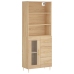 Aparador alto madera contrachapada color roble 69,5x34x180 cm