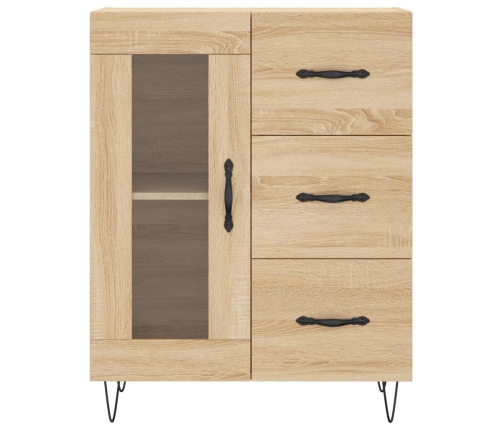 Aparador alto madera contrachapada color roble 69,5x34x180 cm