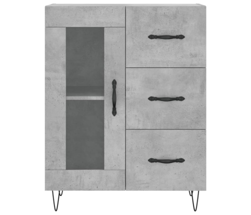 Aparador alto madera contrachapada gris hormigón 69,5x34x180 cm