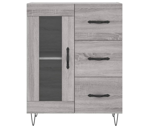 Aparador alto madera contrachapada gris sonoma 69,5x34x180 cm