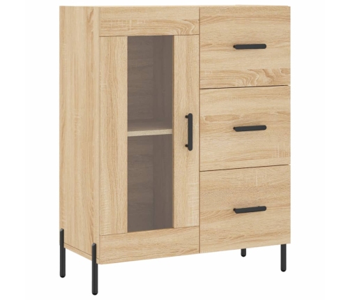 Aparador alto madera contrachapada color roble 69,5x34x180 cm