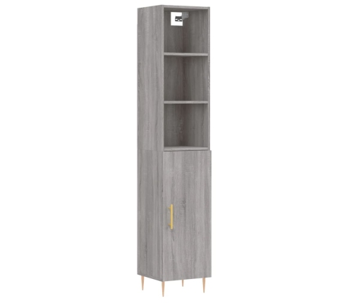 Aparador alto madera contrachapada gris Sonoma 34,5x34x180 cm