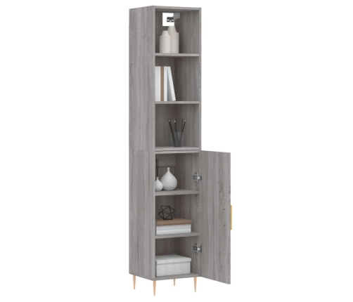 Aparador alto madera contrachapada gris Sonoma 34,5x34x180 cm