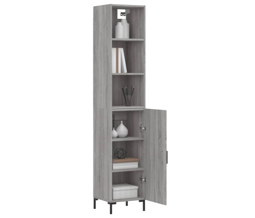 Aparador alto madera contrachapada gris Sonoma 34,5x34x180 cm