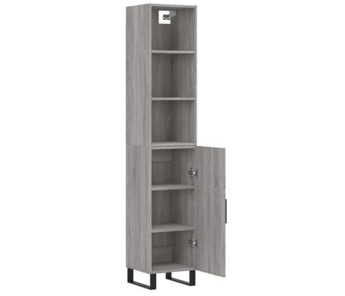 Aparador alto madera contrachapada gris Sonoma 34,5x34x180 cm