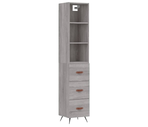 Aparador alto madera contrachapada gris Sonoma 34,5x34x180 cm