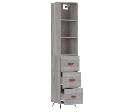 Aparador alto madera contrachapada gris Sonoma 34,5x34x180 cm