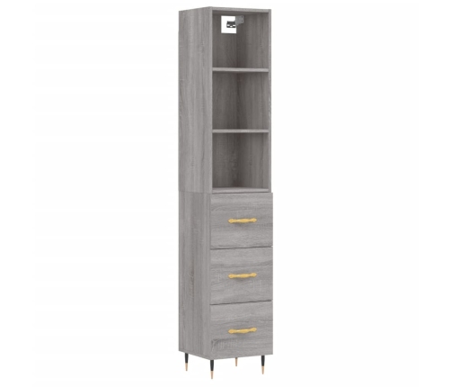 Aparador alto madera contrachapada gris Sonoma 34,5x34x180 cm