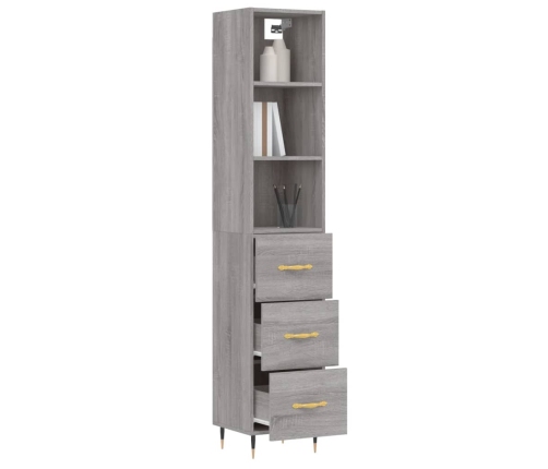 Aparador alto madera contrachapada gris Sonoma 34,5x34x180 cm