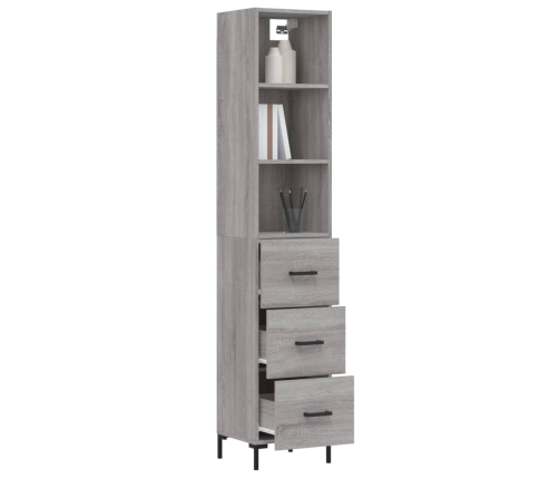 Aparador alto madera contrachapada gris Sonoma 34,5x34x180 cm