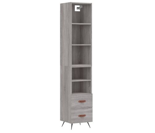 Aparador alto madera contrachapada gris Sonoma 34,5x34x180 cm