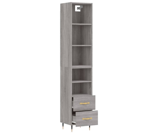 Aparador alto madera contrachapada gris Sonoma 34,5x34x180 cm