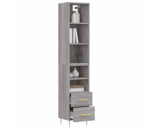 Aparador alto madera contrachapada gris Sonoma 34,5x34x180 cm