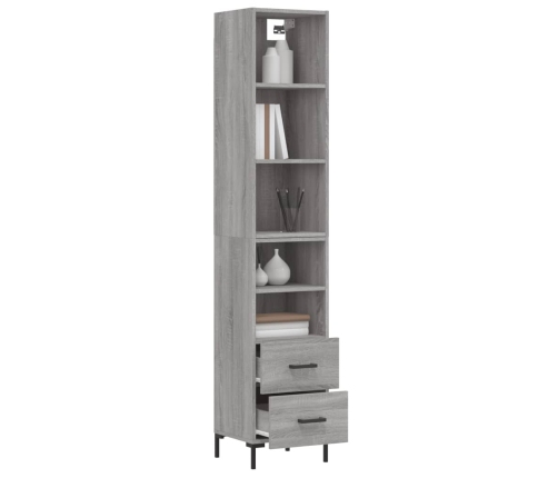 Aparador alto madera contrachapada gris Sonoma 34,5x34x180 cm