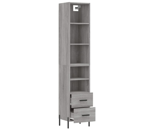 Aparador alto madera contrachapada gris Sonoma 34,5x34x180 cm