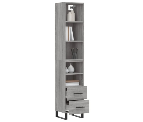 Aparador alto madera contrachapada gris Sonoma 34,5x34x180 cm