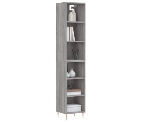 Aparador alto madera contrachapada gris Sonoma 34,5x32,5x180 cm